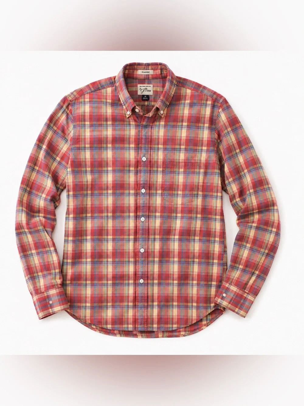 J.Crew Men’s Medium Classic Fit Plaid Shirt 100% Cotton Button Down